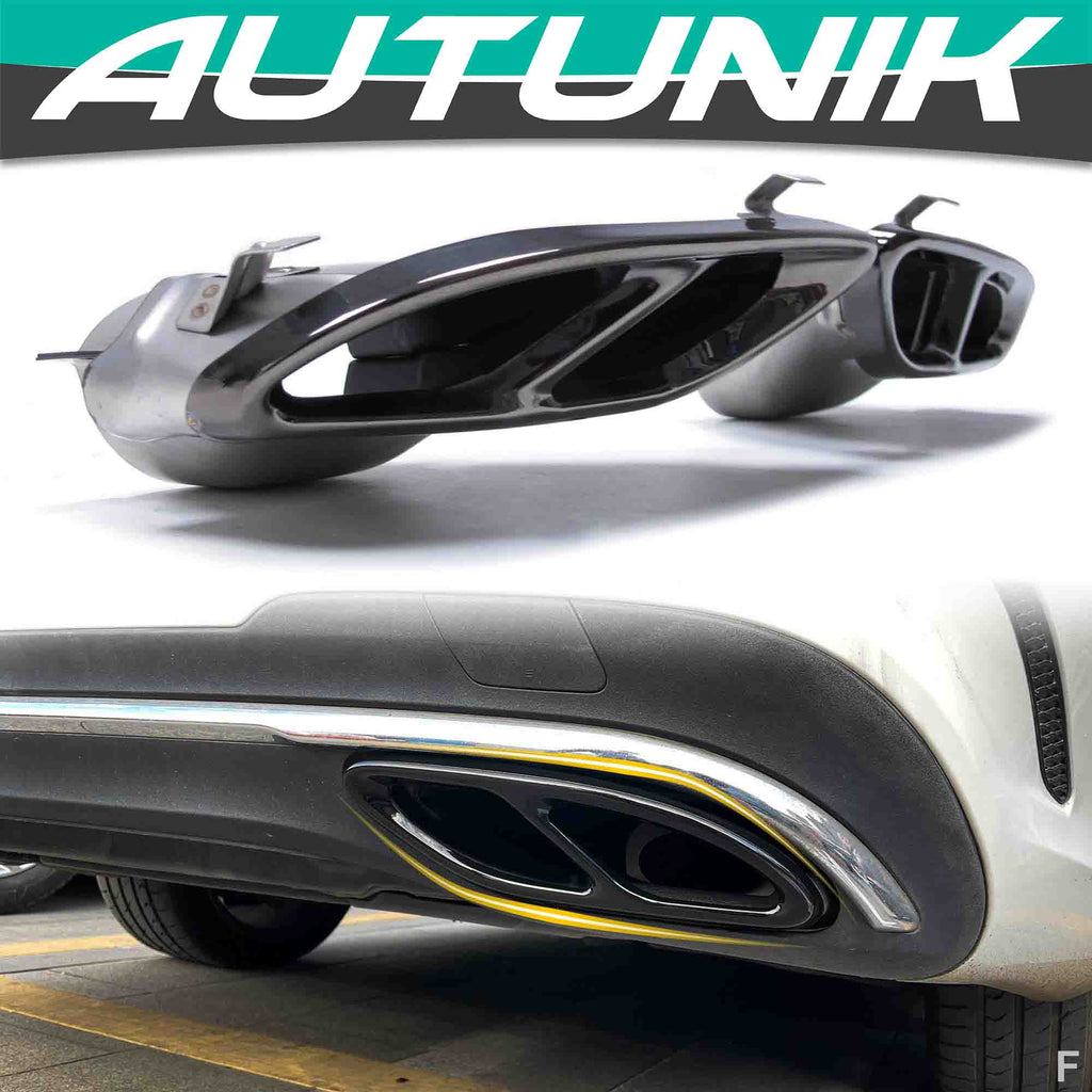 Autunik Black Exhaust Pipe Muffler Tips for Mercedes W212 W205 Sedan Coupe C207 W166 W253 et33