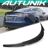 Autunik Real Carbon Fiber Rear Trunk Spoiler Wing for Tesla Model S 2012-2022