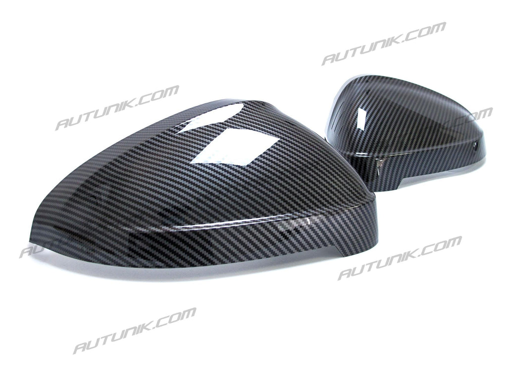 Carbon Look Side Mirror Cover Caps For 2017-2023 Audi A4 S4 B9 A5 S5 w/ Lane Assist mc129
