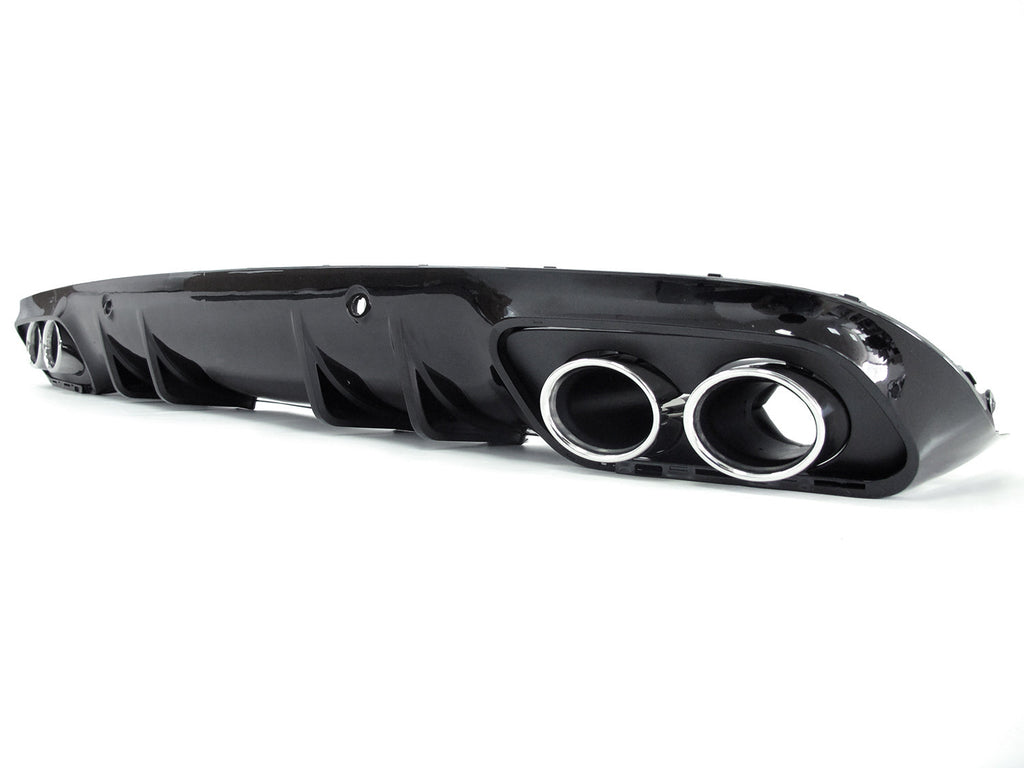 C43 Black Rear diffuser+Chrome Exhaust Tips For Mercedes Benz C-class C205 A205 Coupe AMG Line 2015-2020 di29