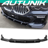 Autunik For 20-23 BMW G06 X6 M Sport IKON Style Front Lip 4PCS ABS - Carbon Fiber Color