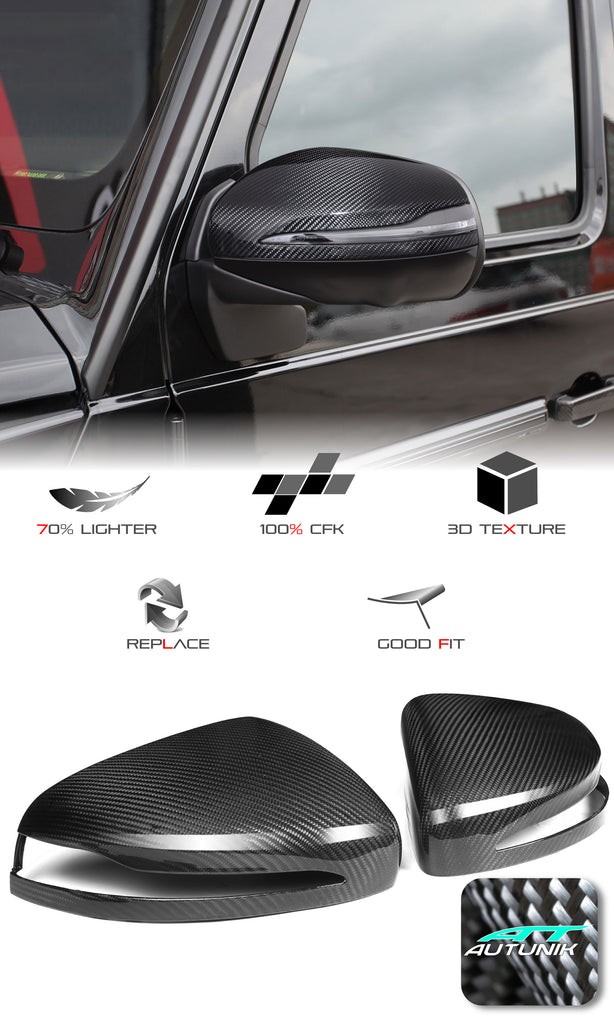 100% Dry Carbon Fiber Mirror Covers Replace for Mercedes G-Class W464 GLE W167 GLS X167 2020+ mc156