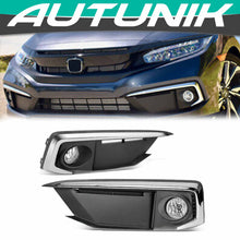 Load image into Gallery viewer, Autunik Front Bumper Fog Light Lamp Cover for 2019-2020 Honda Civic Coupe/Sedan