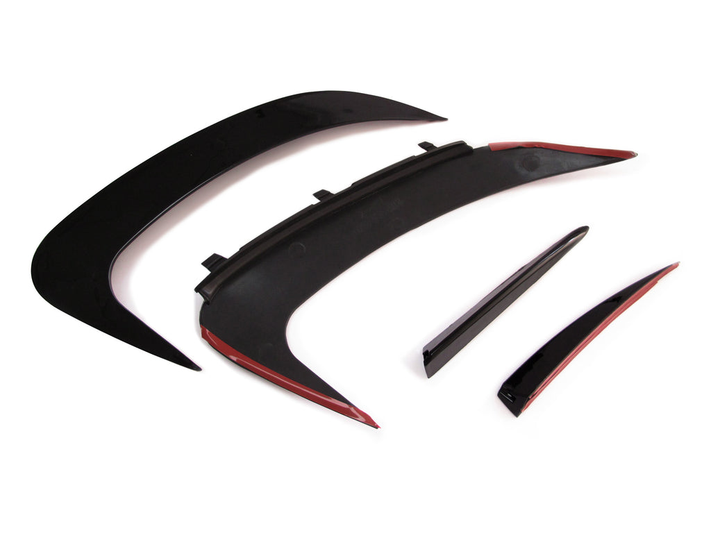 For 2022+ Mercedes C W206 S206 AMG Sport Rear Bumper Canards Side Air Vent Trims Glossy Black