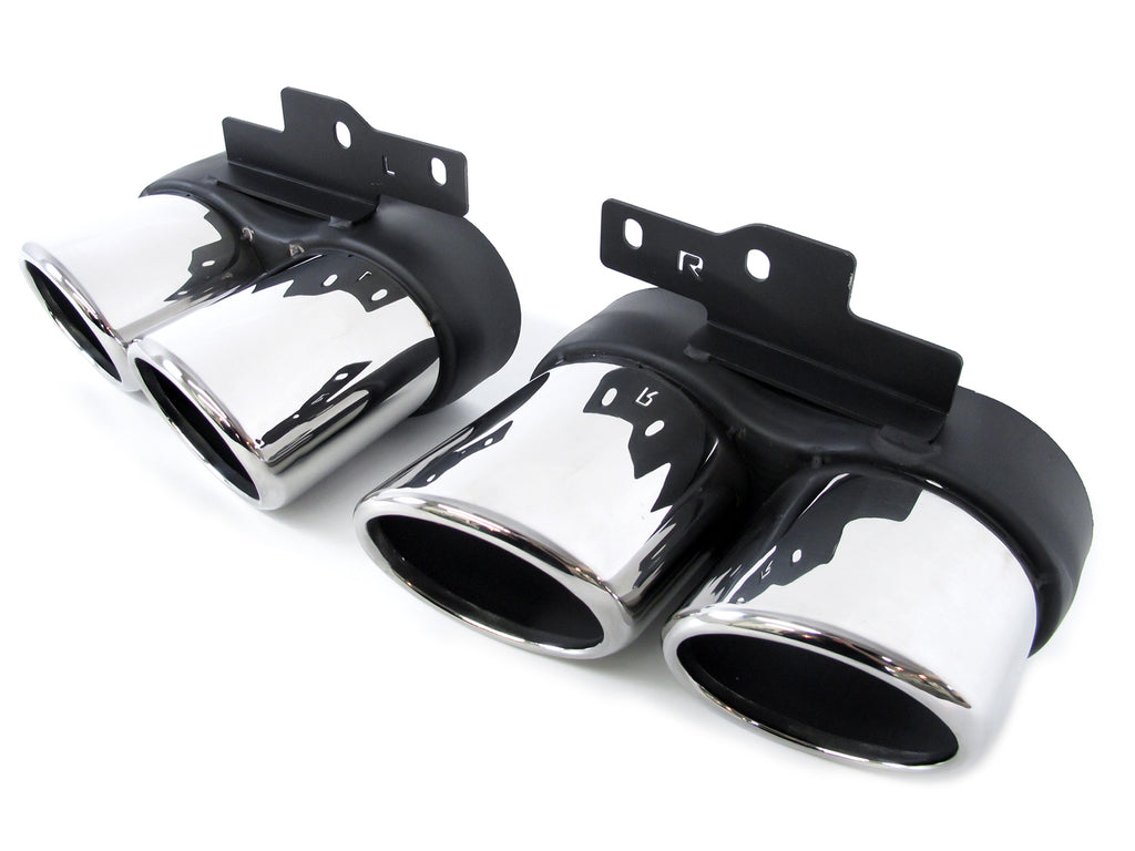 S6 Style Rear Diffuser + Silver Exhaust Tips For Audi A6 C8 S6 S-Line 2019-2023 di162