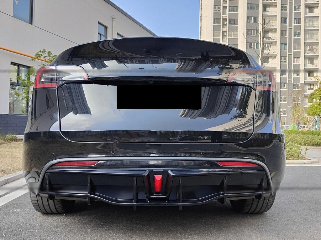 Autunik For 2020-2023 Tesla Model Y Gloss Black Rear Diffuser w/ LED Light
