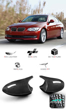 Cargar imagen en el visor de la galería, 100% Dry Carbon Fiber Mirror Cover Caps M3 Style Replace for BMW E90 E91 E92 E93 PRE-LCI 2004-2009 mc159