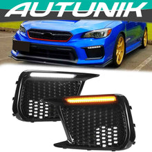 Cargar imagen en el visor de la galería, Autunik For 18-21 Subaru WRX STI Sequential LED DRL Dayting Running Lights Kits Fog Light Bezels