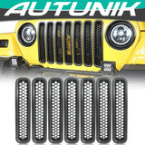Autunik 7PCS Front Grille Insert Mesh Grill Chip for Jeep Wrangler TJ 1997-2006