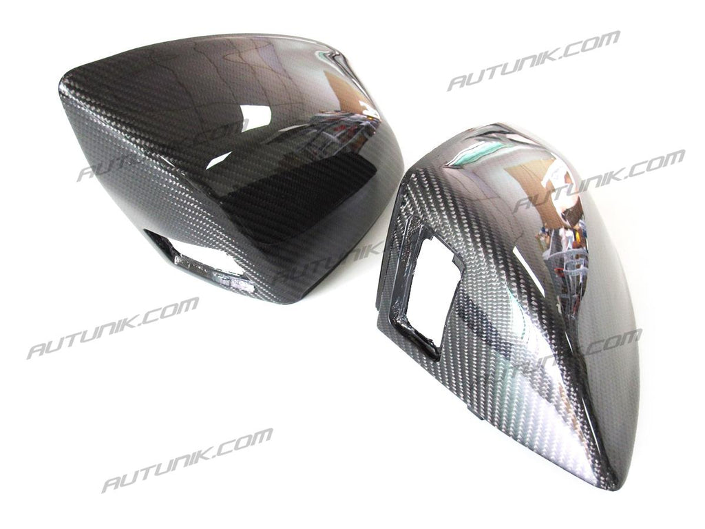 Autunik Real Carbon Fiber Side Mirror Cover Caps For Audi Q5 SQ5 Q7 SQ7 2018-2023 With Side Assist mc28