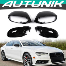 Cargar imagen en el visor de la galería, Autunik Glossy Black Side Mirror Covers Caps For Audi A7 S7 RS7 2012-2018 w/ lane assist mc130