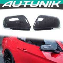 Cargar imagen en el visor de la galería, Autunik Real Carbon Fiber Mirror Cover Caps Replacement For Ford Mustang WITH LED Signal GT 2015-2021 mc116