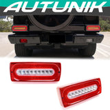 Autunik Red Lens Full LED Turn Signal/Tail Lights For 1999-2018 Mercedes W463 G-Class G500 G550 G55 G63 AMG