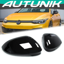 Laden Sie das Bild in den Galerie-Viewer, Gloss Black Mirror Cover Caps For VW Golf 8 MK8 2021-2023 W/ Lane Assist mc138