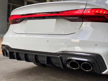 Charger l&#39;image dans la galerie, S7 Style Carbon Look Rear Difffuser + Black Exhaust Tips For Audi C8 A7 S-line S7 2019-2023 di154