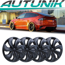 Load image into Gallery viewer, Autunik 19&quot; 4PCS Matte black Hubcaps Caps Rim Wheel Cover For Tesla Model Y 2020-2023