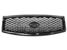 Charger l&#39;image dans la galerie, Autunik For 2014-2017 Infiniti Q50 Gloss Black Front Grill Mesh Grille Bumper Radiator - No Parking Sensors