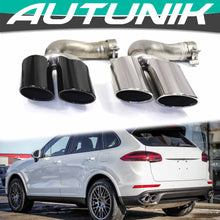 Cargar imagen en el visor de la galería, Autunik For 2018-2020 Porsche Cayenne S Sport Exhaust Tips Muffler Tailpipe Chrome/Black