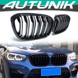 Gloss Black Front Kidney Grille for BMW X3 G01 X4 G02 2018-2021 fg123