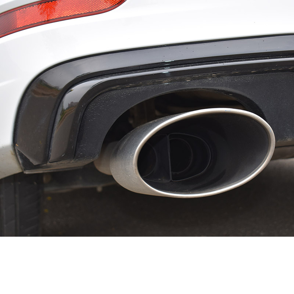 Autunik Silver Double Inner Exhaust Pipe Tip Tail Muffler Steel For Audi RS3 RS4 RS5 RS6