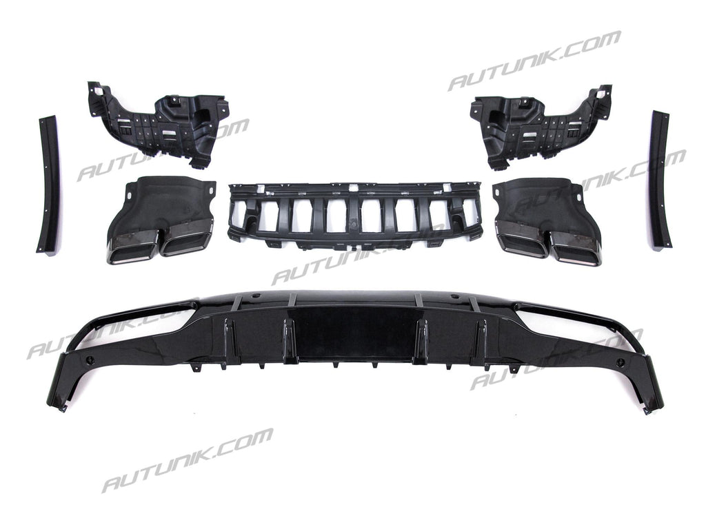 C63S Style Rear Diffuser + Black Exhaust Tips for Mercedes W205 Coupe/Convertible C300 C43 AMG 2015-2021 di74