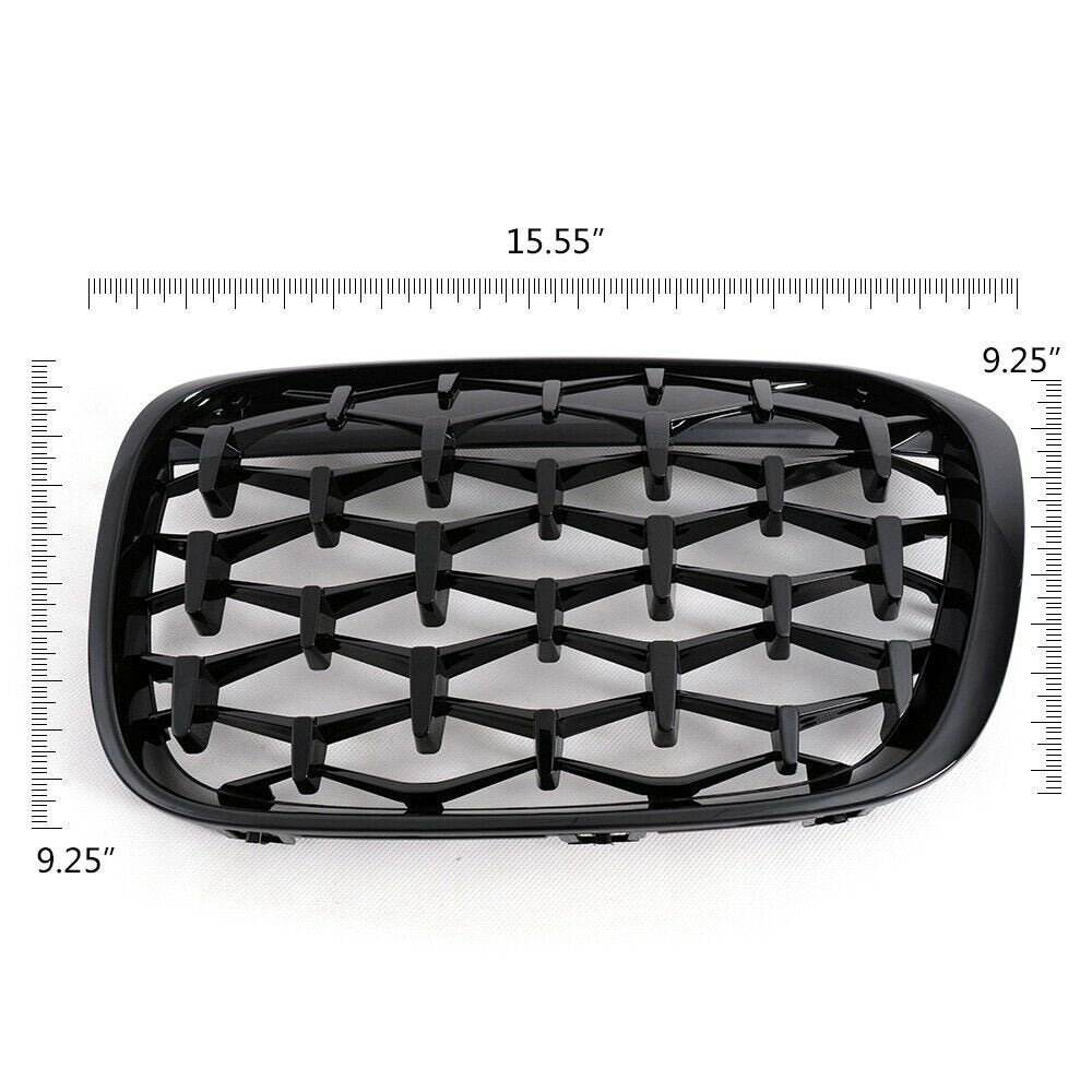 Black Diamond Front Kidney Grille For BMW F48 F49 X1 2016-2019