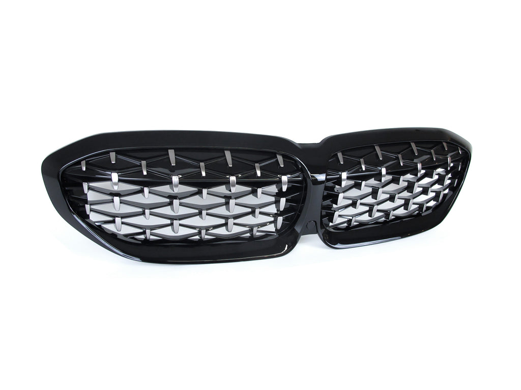 Silver Diamond Front Kidney Grille For BMW G20 M340i 2019-2022 fg131