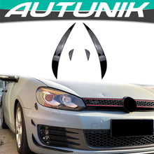 Cargar imagen en el visor de la galería, Autunik Glossy Black Front Bumper Canards Set for VW Golf MK6 GTI 2008-2012