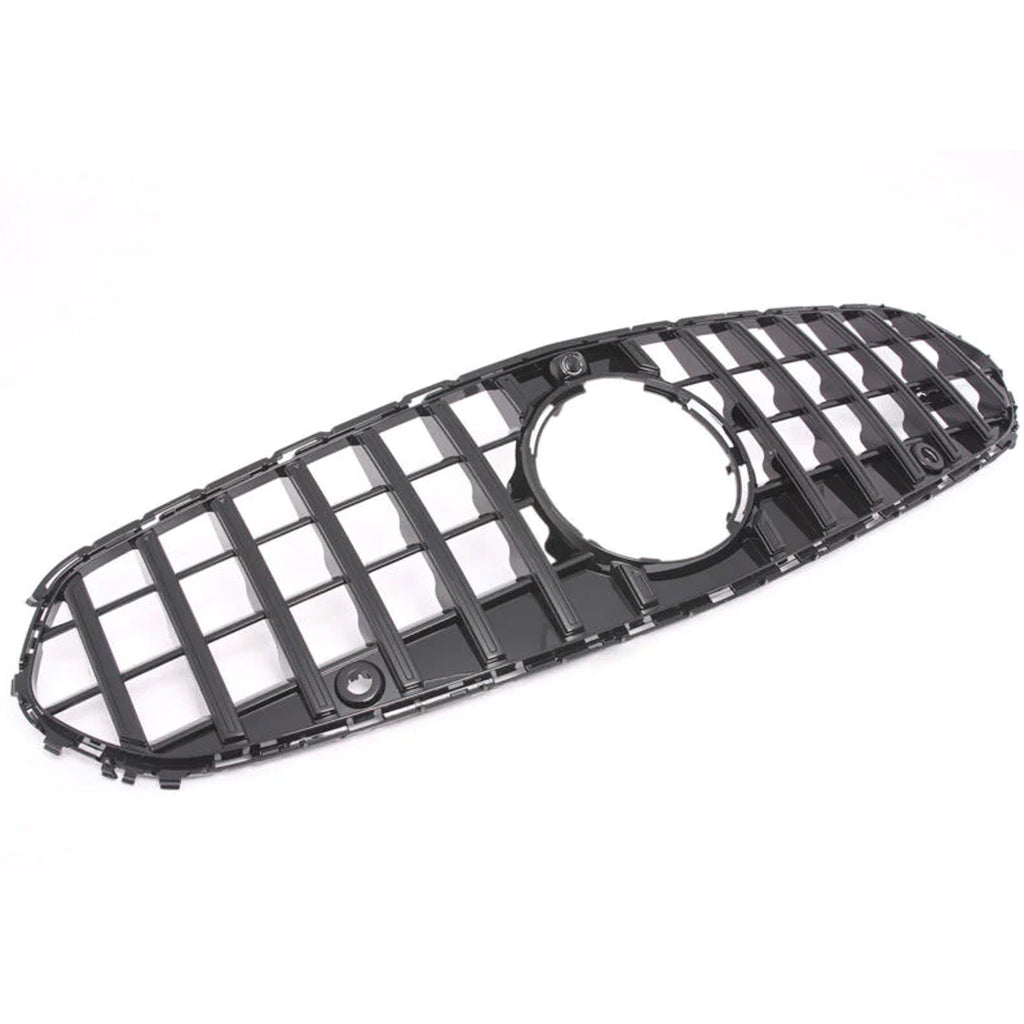 Black GT Front Grille Grill For 2022-2023 Mercedes W206 C200 C300 Non-AMG Bumper Only