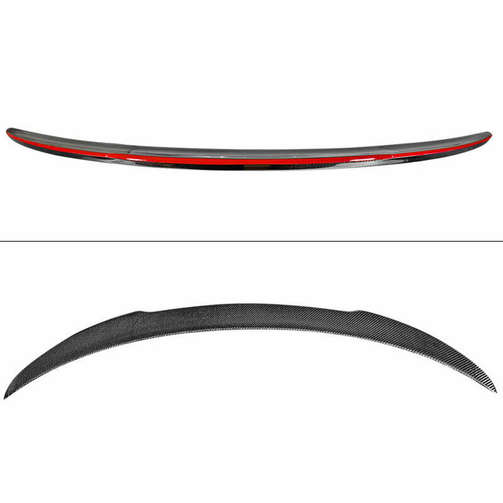 Autunik For 13-19 Mercedes CLA C117 FD Style Carbon Fiber Black Red Line Trunk Spoiler