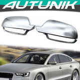 Autunik Matt Chrome Side Mirror Cover Caps Replacement for AUDI A3 A4 A5 S5 RS5 B8.5 With Lane Assist mc14