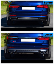 Cargar imagen en el visor de la galería, Autunik 63mm Inlet Exhaust Tips Muffler Pipe Black For Audi A6 C8 A7 2019-2022 Upgrade to S6 S7
