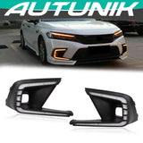 Autunik LED DRL Fog light Daytime Running Lights Head Lamp Fit For Honda Civic 2022-2023