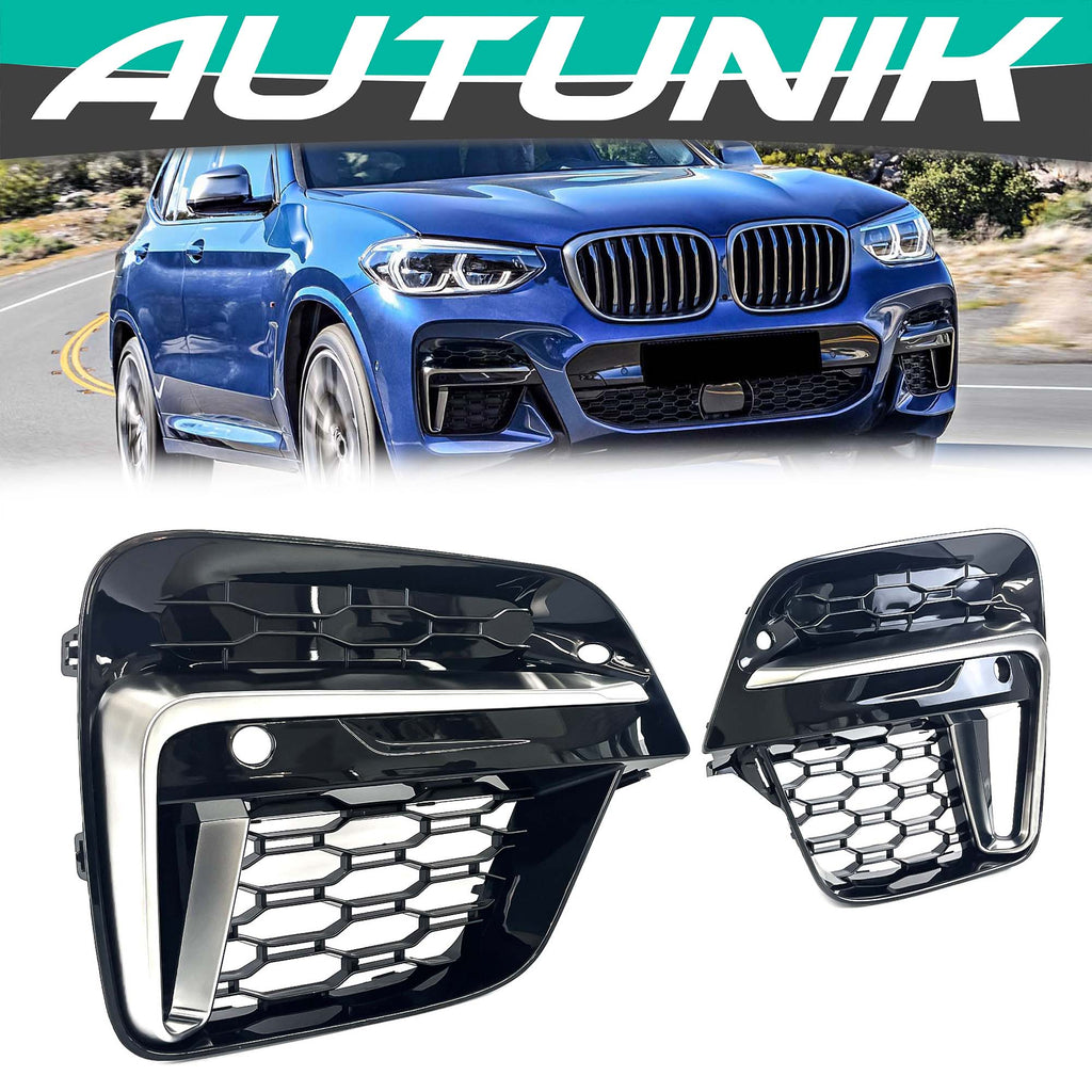 Cerium Grey Front Fog Light Cover Grille For BMW X3 G01 X4 G02 2018-2021 fg201