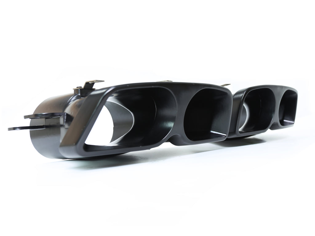 Autunik Brabus Look Exhaust Pipe Muffler Tips for Mercedes Benz W205 Sedan AMG Sport Bumper