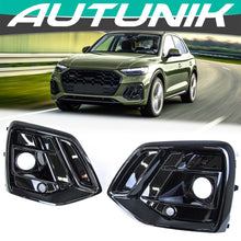 Load image into Gallery viewer, Autunik Glossy Black Front Fog Light Cover Grill Grille For Audi Q5 2021-2022 W/ ACC Hole