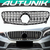 GT R Style Silver Front Mesh Grille For Mercedes-Benz GLA X156 Pre-facelift 2014-2017