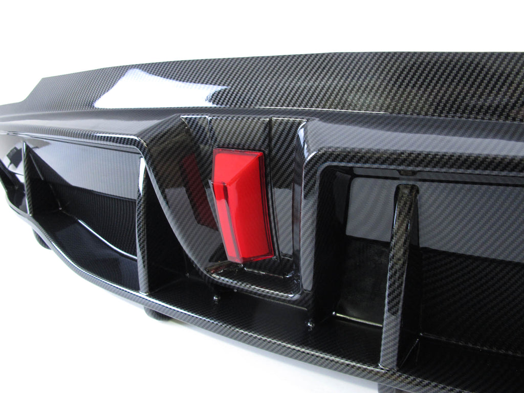 Carbon Fiber Look Rear Diffuser w/ Light For 2020-2023 Tesla Model Y