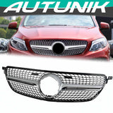 Autunik For 2016-2019 Mercedes W166 GLE SUV Chrome Diamond Front Grille Grill