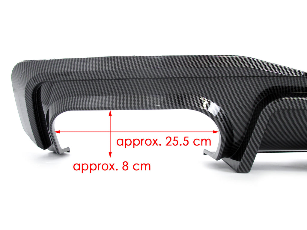 S7 Style Carbon Look Rear Difffuser + Black Exhaust Tips For Audi C8 A7 S-line S7 2019-2023 di154