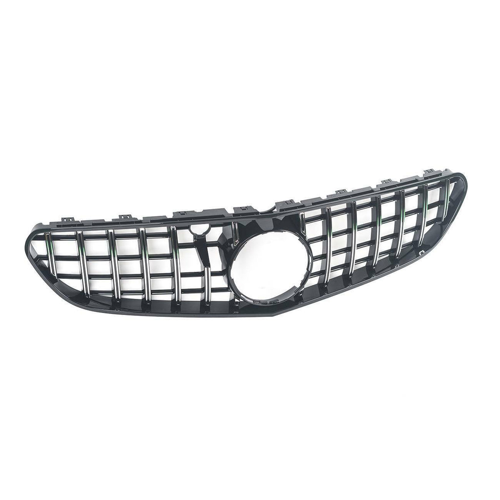 Autunik For 2015-2017 Mercedes W217 Coupe S63 AMG Silver/Black GT Front Grille Grill with Camera