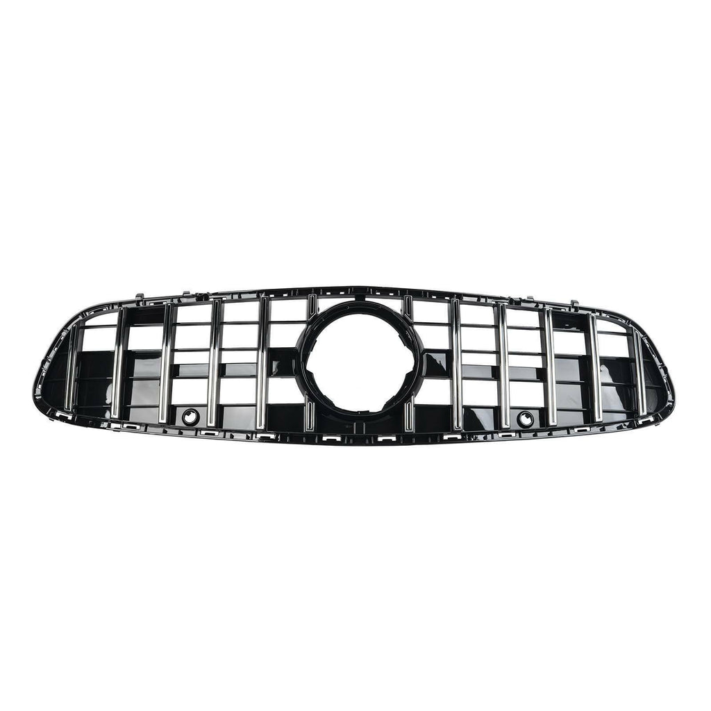 Autunik GTR Style Front Grille Grill for Mercedes Benz R231 SL Facelift 2017-2020 w/o Camera Chrome Black