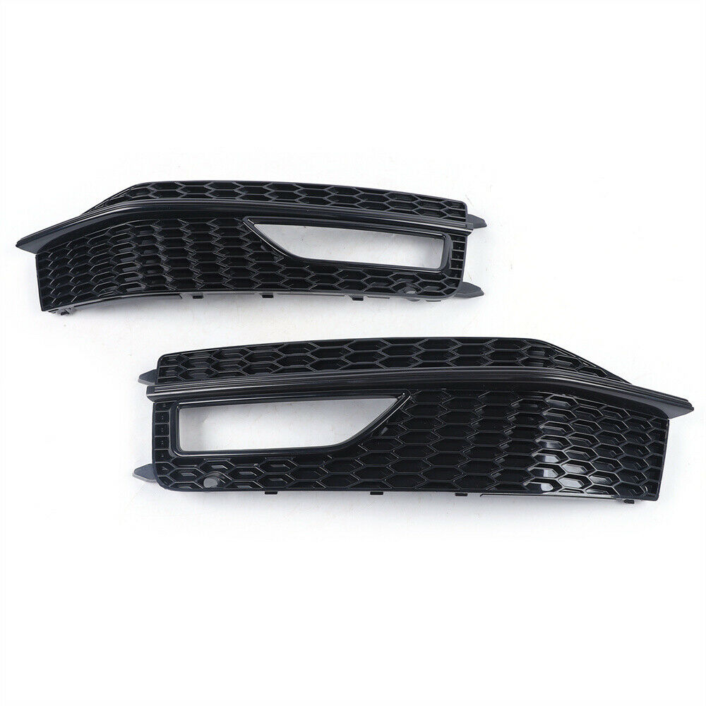 ALL Black Front Fog Light Cover Grille for 2013-2016 Audi A4 B8.5 S-line S4