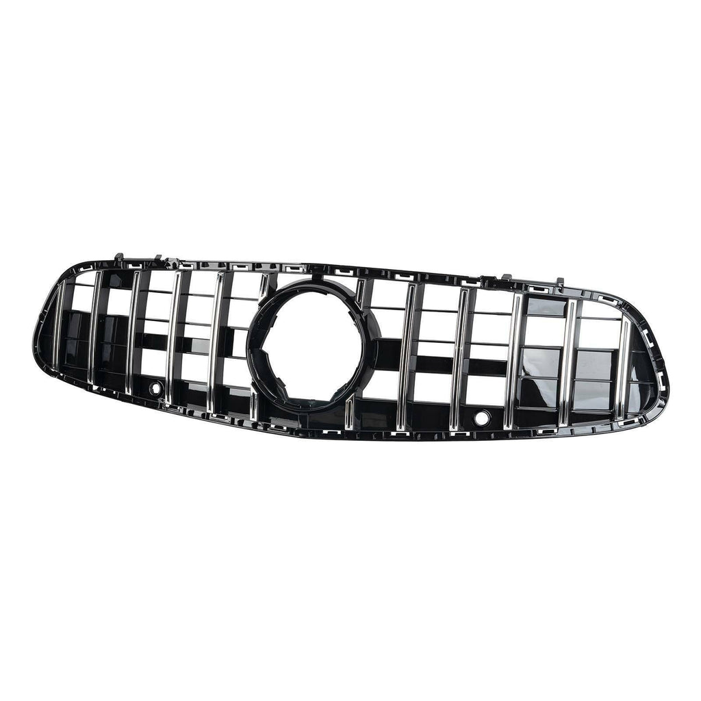 Autunik GTR Style Front Grille Grill for Mercedes Benz R231 SL Facelift 2017-2020 w/o Camera Chrome Black