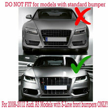 Load image into Gallery viewer, Autunik Black Front Fog Light Covers Lower Grille for Audi S5 B8 A5 S-Line 2008-2012