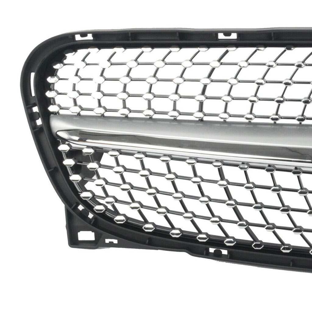 Autunik Diamond Style Front Grill Grille for Mercedes X156 GLA 2014-2017 w/o Camera - Chrome