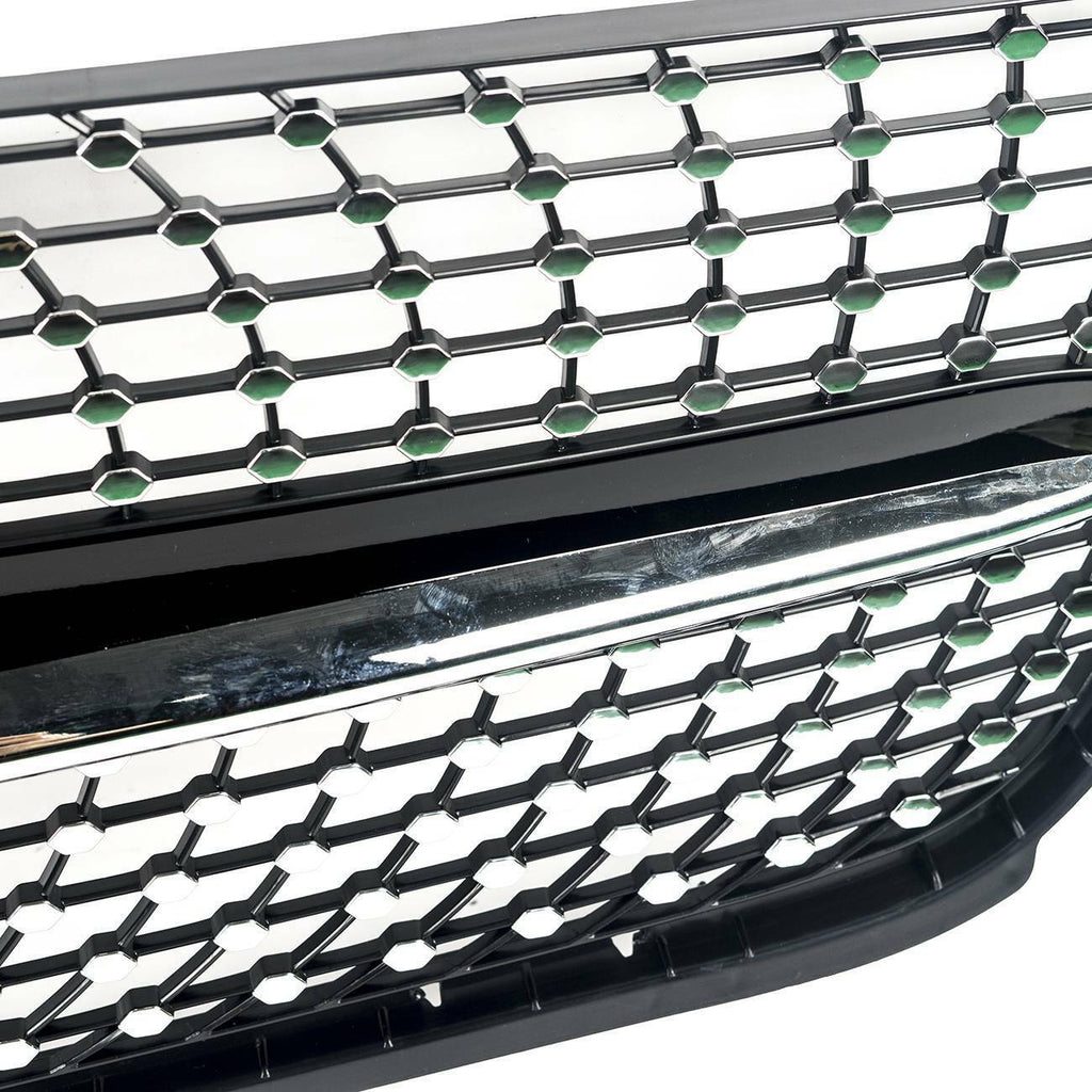 Autunik Diamond Front Grille Grill For Mercedes Benz W166 ML-Class Facelift 2012-2015 - Chrome/Black