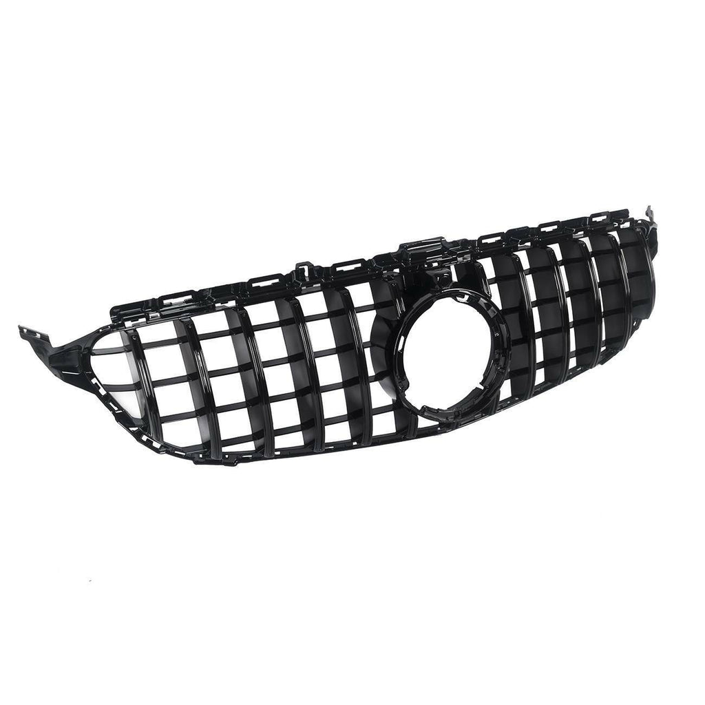 Autunik GT-R Front Grille Grill For Mercedes Benz W205 S205 C200 C350 C43 2019-2021 w/ Camera - All Black