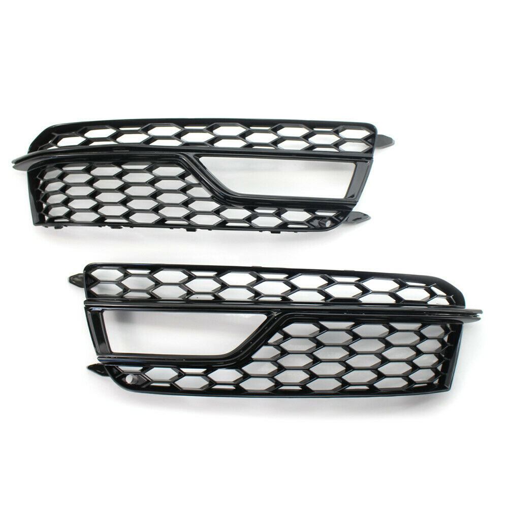 Autunik Black Fog Light Cover Lower Grill For 2013-2016 Audi S5 A5 S-Line