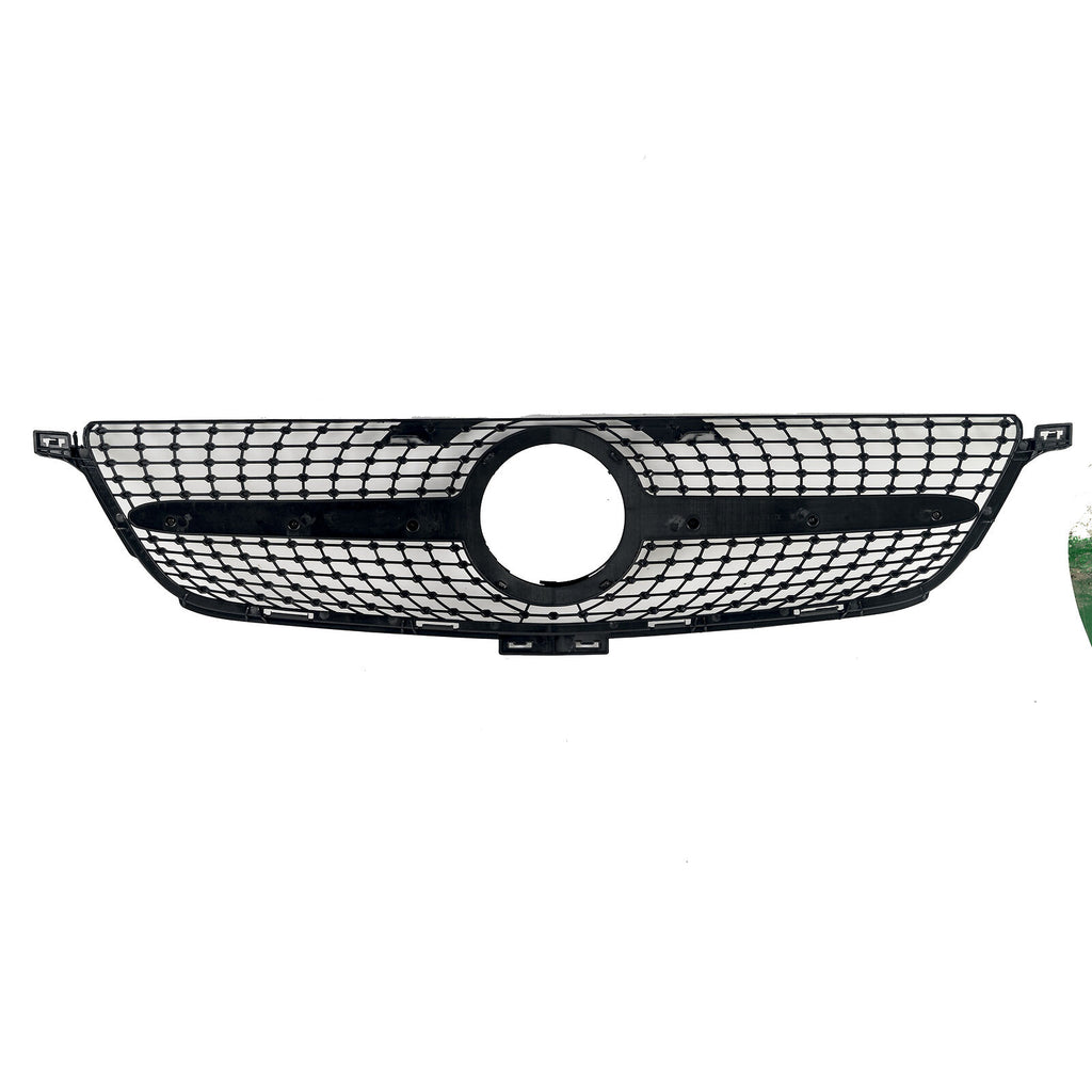 Autunik Diamond Front Grille Grill For Mercedes Benz W166 ML-Class Facelift 2012-2015 - Chrome/Black